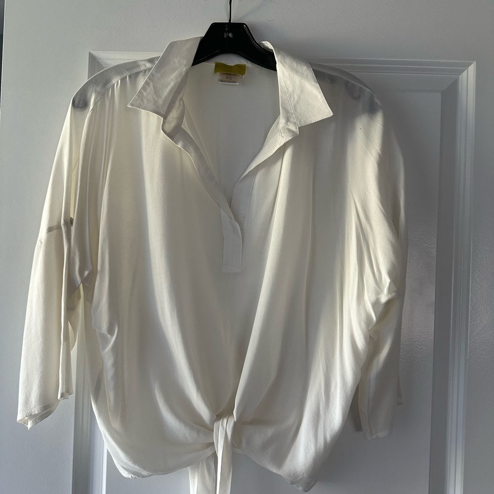 Anthropologie Tie-Front Blouse/ 3/4 sleeve